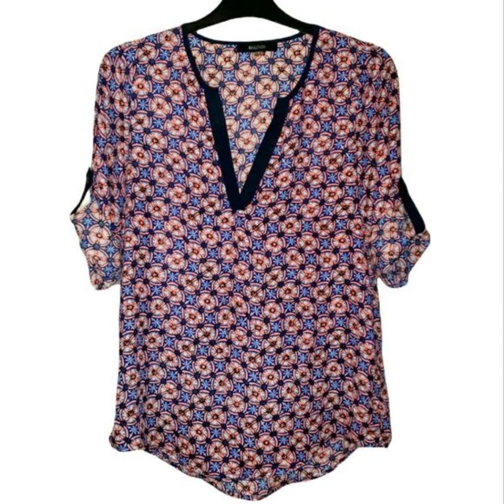 3/$15 41 Hawthorn Tribal Geometric Roll Tab Tunic Size XS